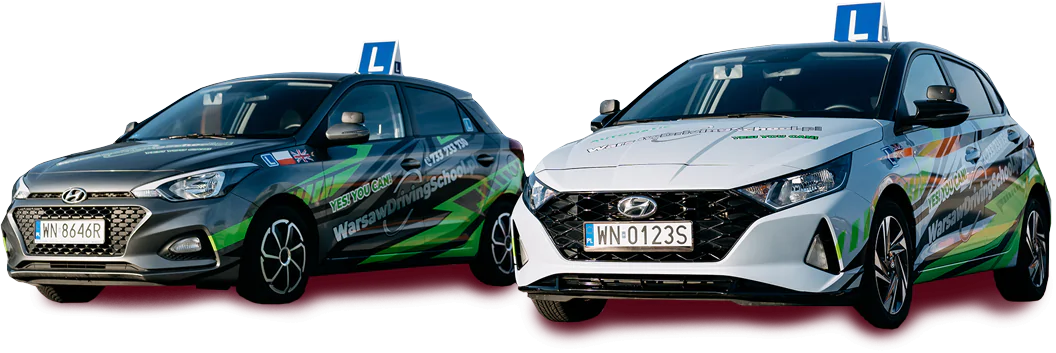Auta szkoleniowe Warsaw Driving School — Hyundai i20 z tabliczką L